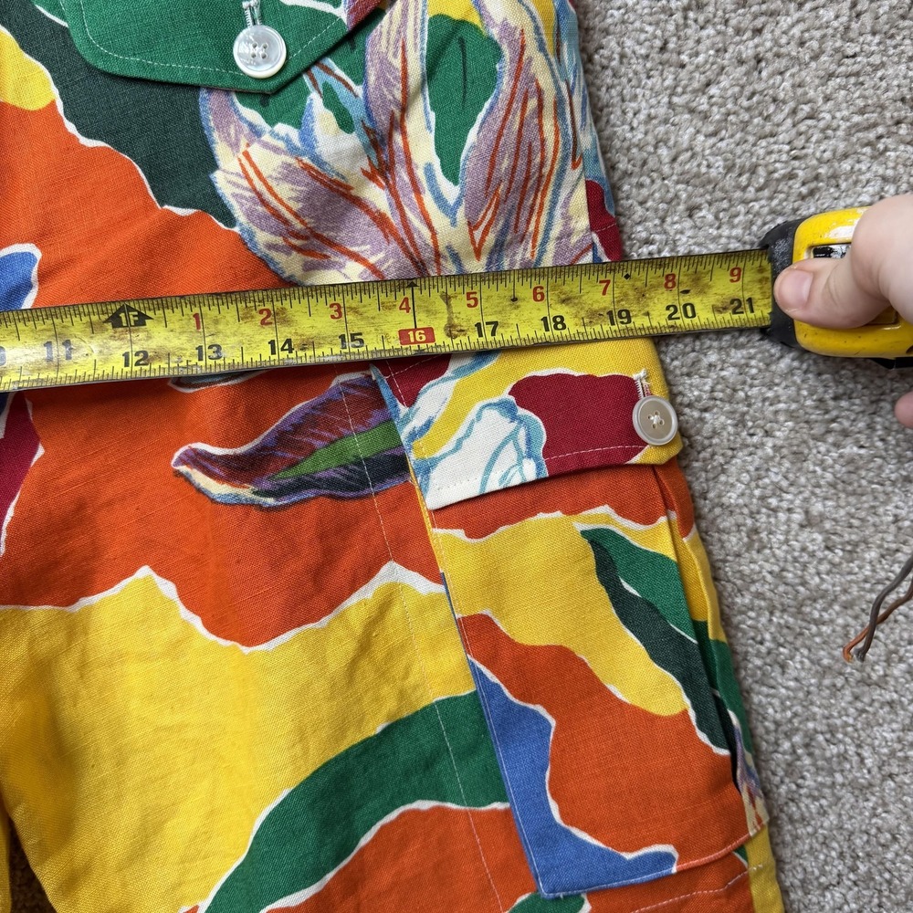 Ralph Lauren Collection Cargo Pants Womens 8 Linen Floral Hawaiian Purple Label - Picture 7 of 11